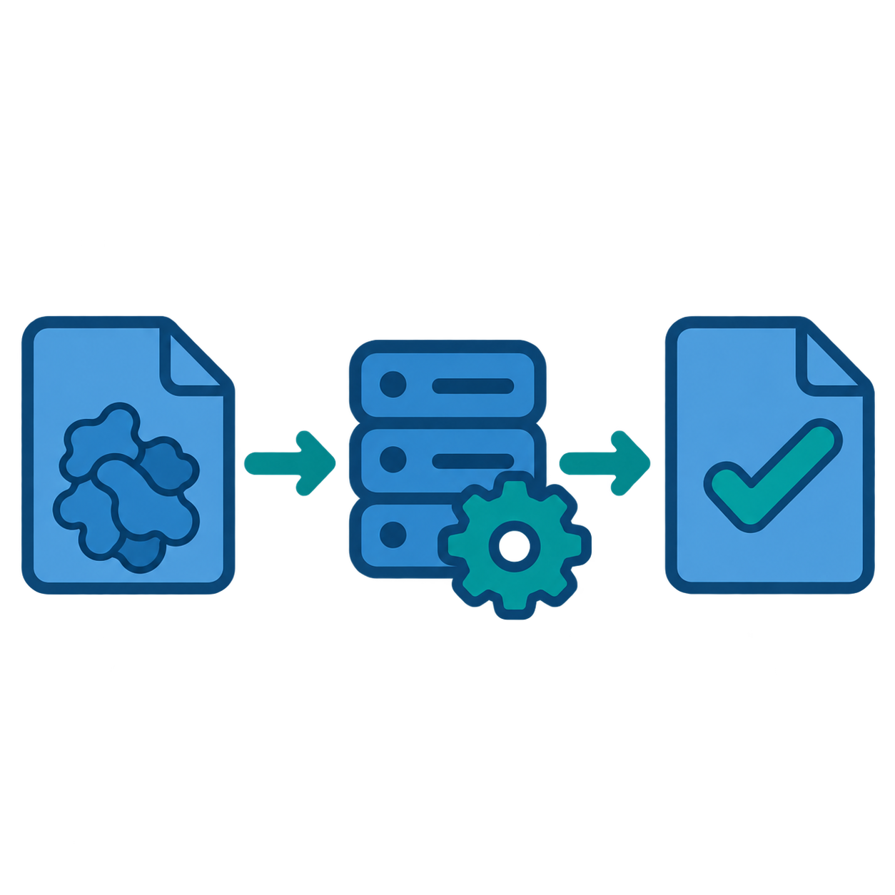 Submitted protein document progressing through compute processing to a completed report